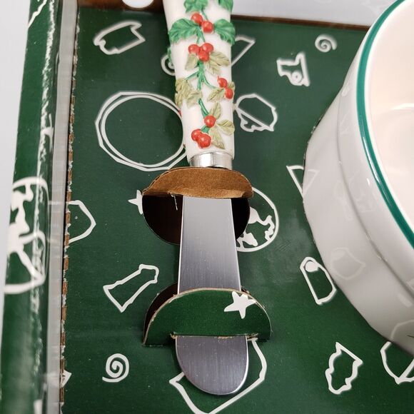 Pfaltzgraff Winterberry Dip Mix Set 4.5” Bowl Spreader in box USA NOS Christmas - Picture 11 of 14